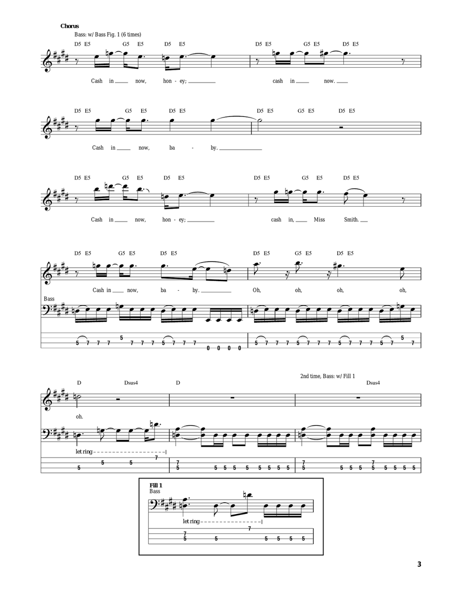 Mountain Song Bass Guitar Tablature scores gallery preview page 3