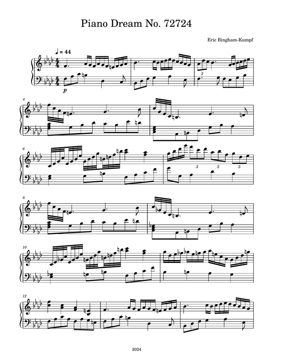 Piano Dream No. 72724 Piano Solo scores gallery preview page 1