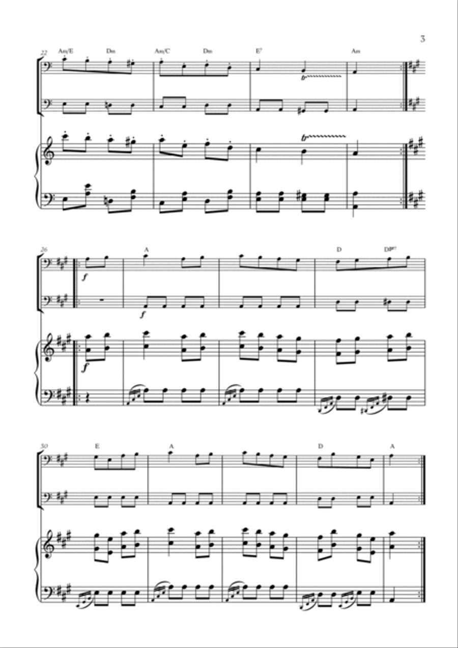 W. A. Mozart - Turkish March (Alla Turca) (for Bassoon and Cello) Bassoon scores gallery preview page 3