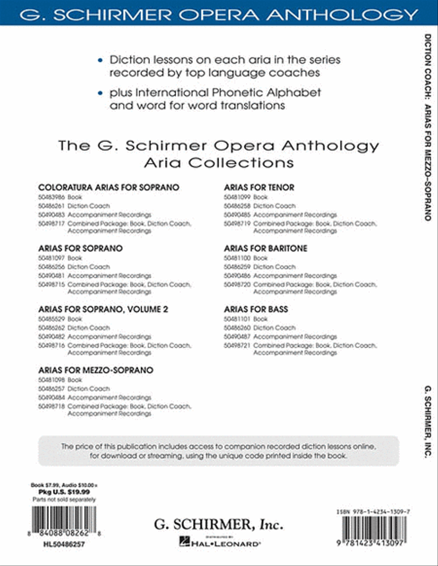 Diction Coach – G. Schirmer Opera Anthology (Arias for Mezzo-Soprano) Mezzo-Soprano Voice scores gallery preview page 2