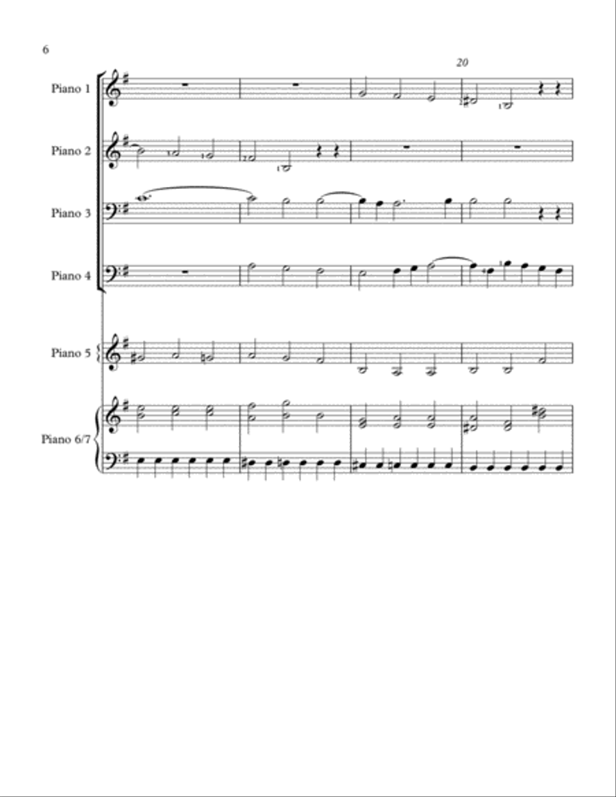 Crucifixus from Bach's B minor Mass arranged for Keyboard/Piano Ensemble 2 Pianos, 4-Hands scores gallery preview page 6