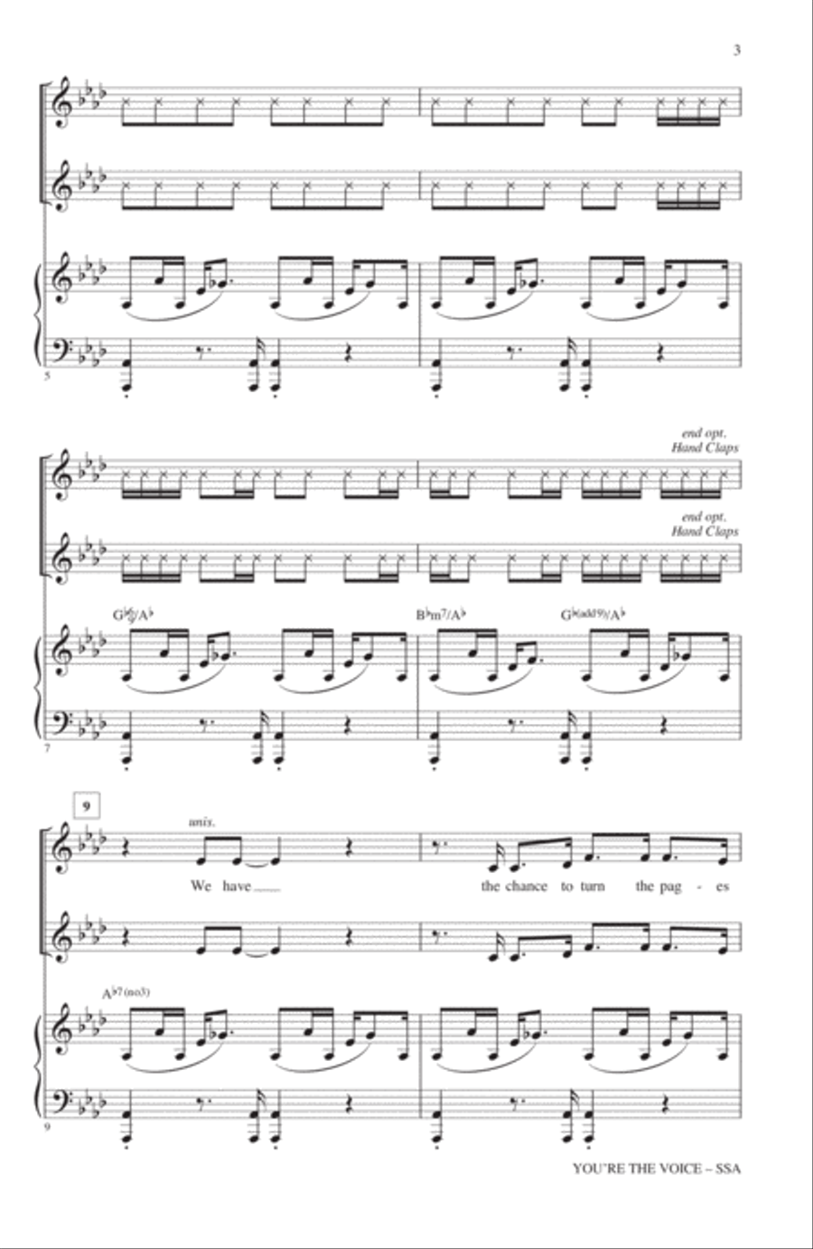 You're The Voice (arr. Kirby Shaw) SSA scores gallery preview page 2