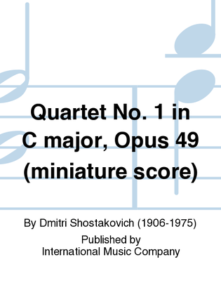 Book cover for Miniature Score To Quartet No. 1 In C Major, Opus 49