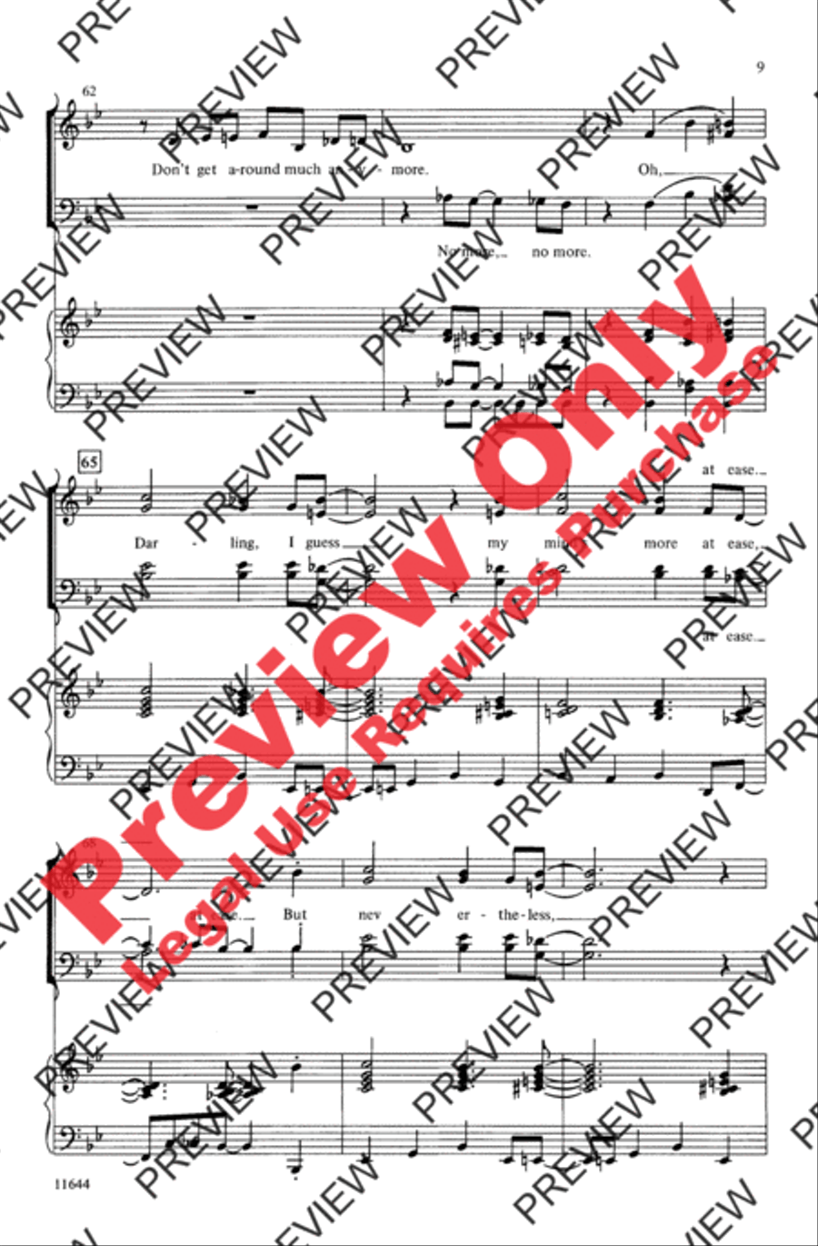 Don't Get Around Much Anymore 4-Part scores gallery preview page 9