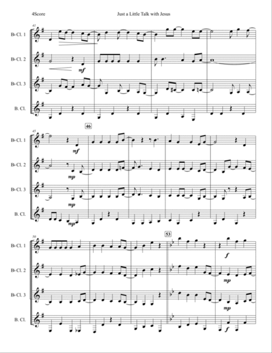 Just A Little Talk With Jesus Woodwind Quartet scores gallery preview page 5