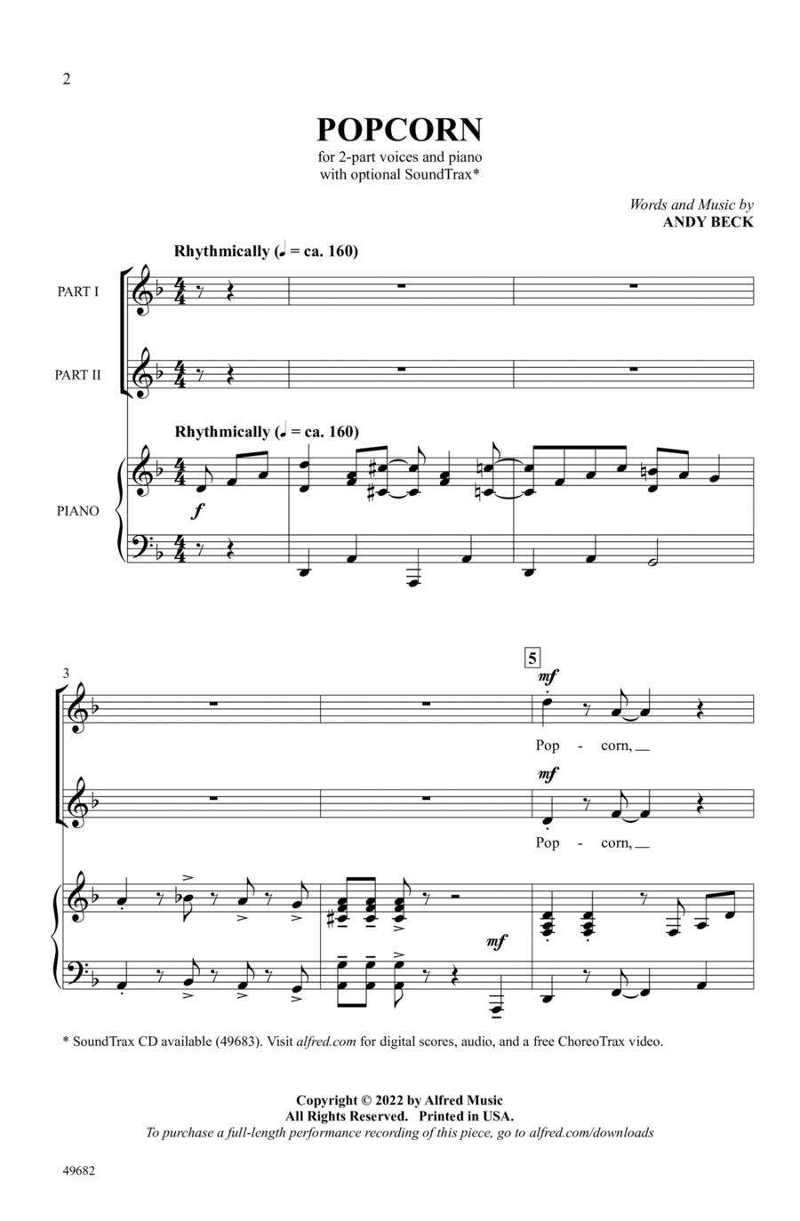 Popcorn Popcorn Choir scores gallery preview page 1