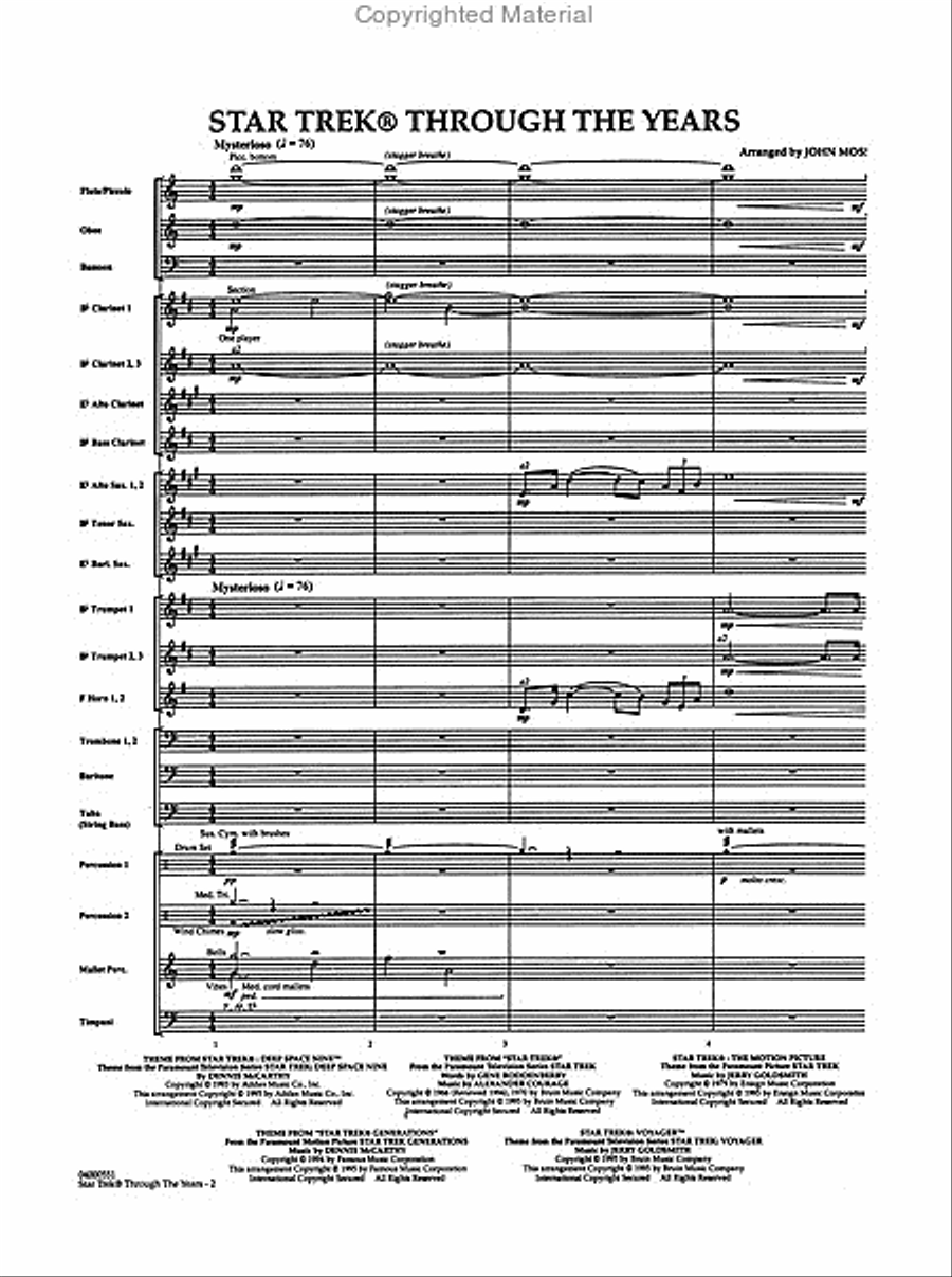Star Trek Through the Years Concert Band scores gallery preview page 2
