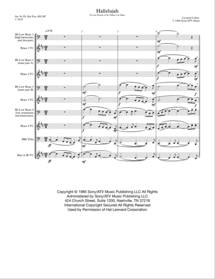 Hallelujah Small Ensemble scores gallery preview page 2