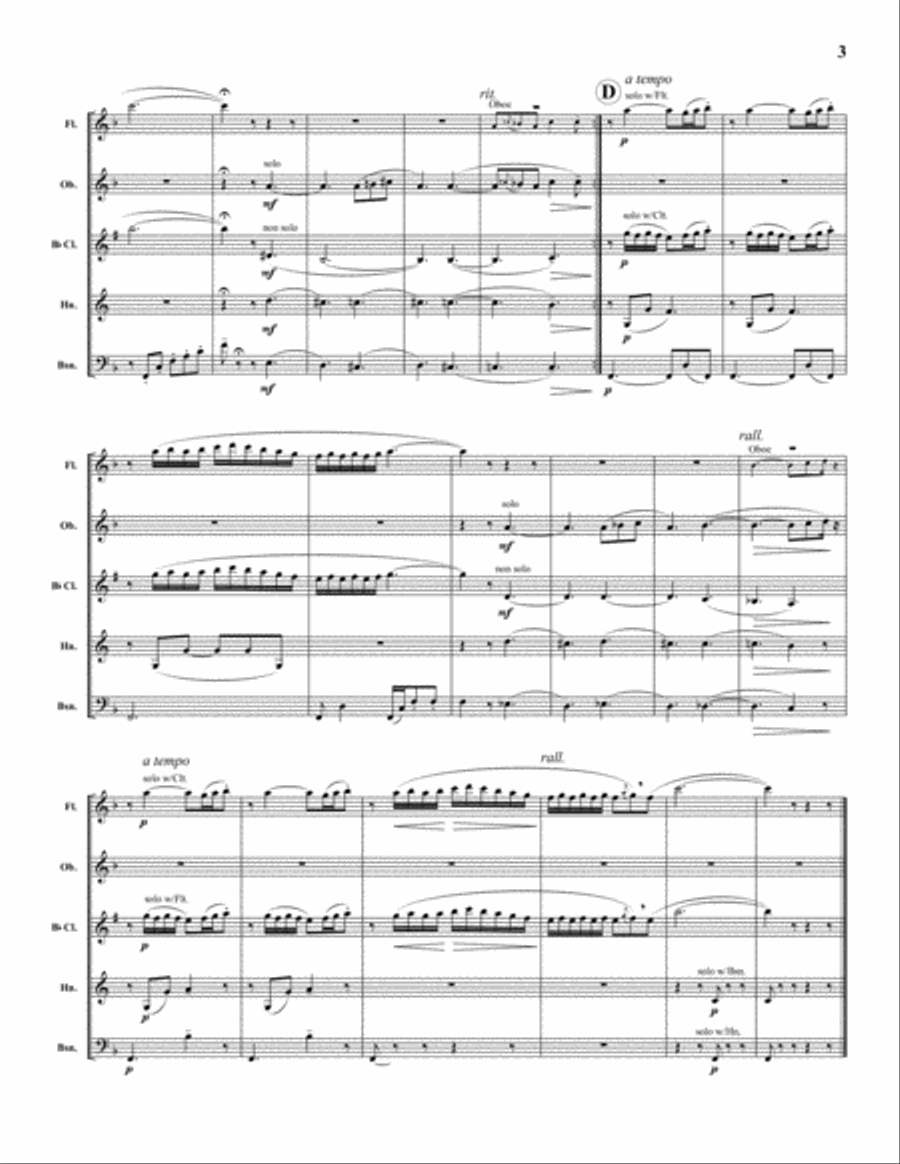 Flower Duet Woodwind Quintet scores gallery preview page 3