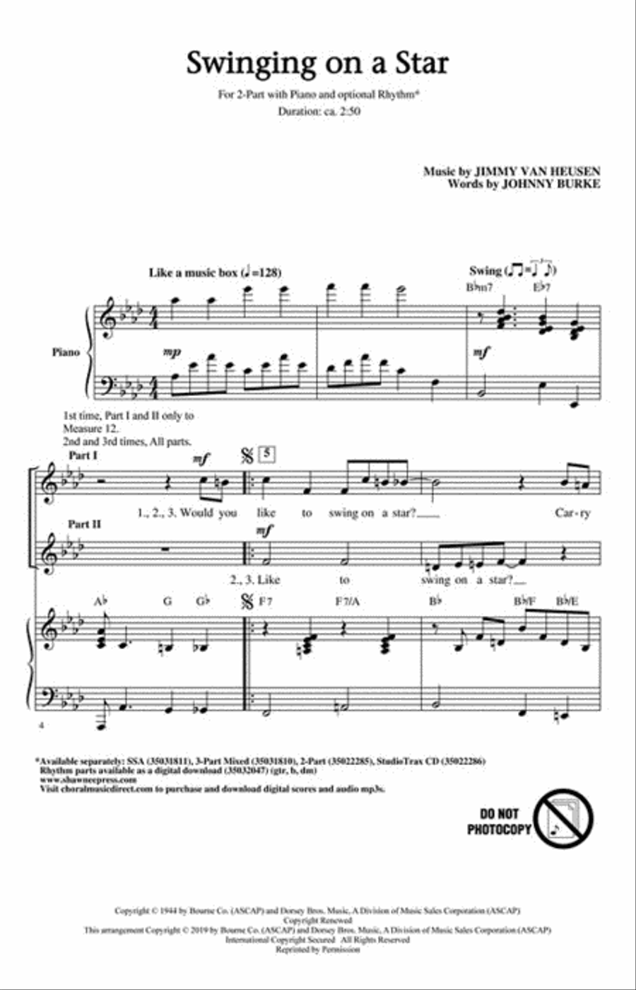 Swinging On a Star 2-Part scores gallery preview page 2