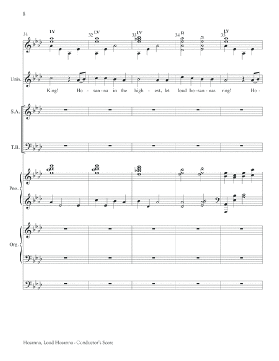 Hosanna, Loud Hosanna Hosanna, Loud Hosanna 4-Part scores gallery preview page 9
