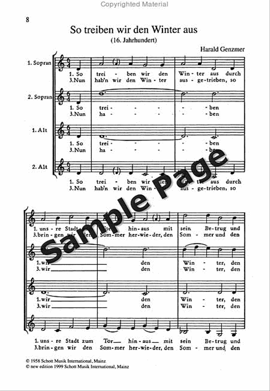 Genzmer H Alte Volkslieder I Neuen S tze Women's Choir scores gallery preview page 9