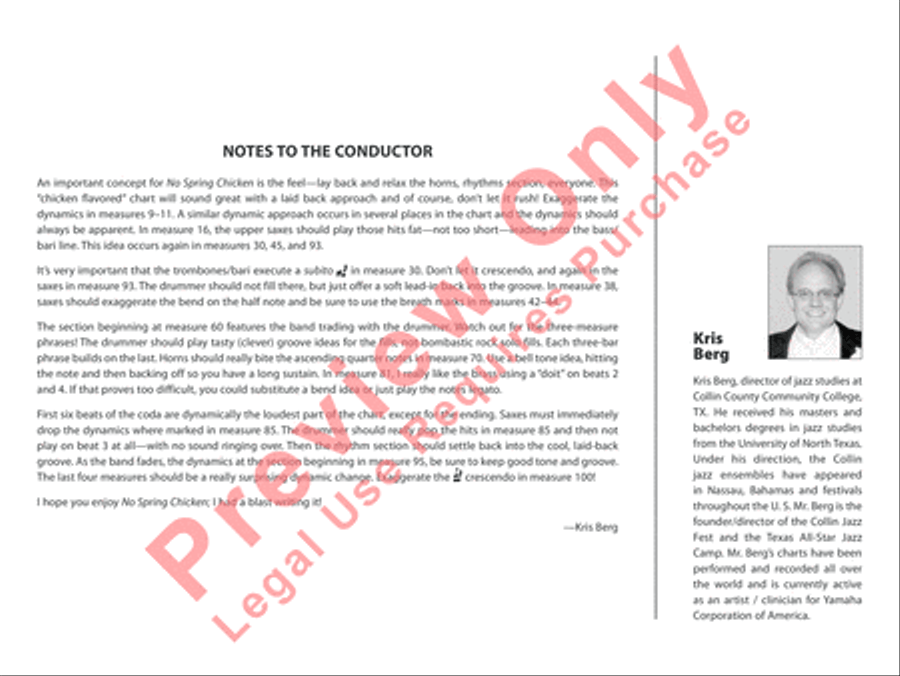 No Spring Chicken Jazz Ensemble scores gallery preview page 3