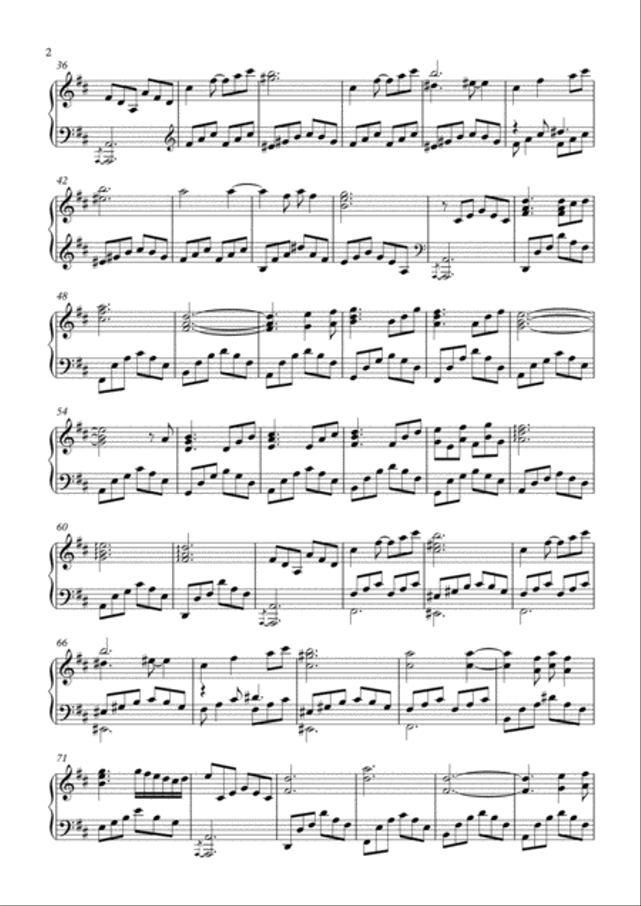 Can't Help Falling In Love Piano Solo scores gallery preview page 2
