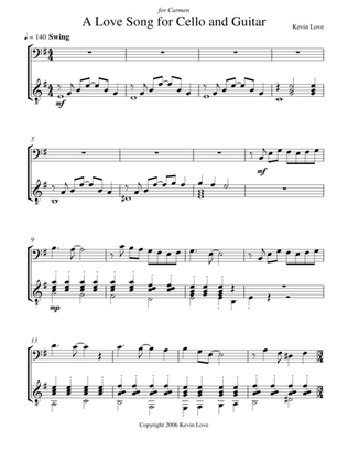 A Love Song for Cello and Guitar - Score and Parts
