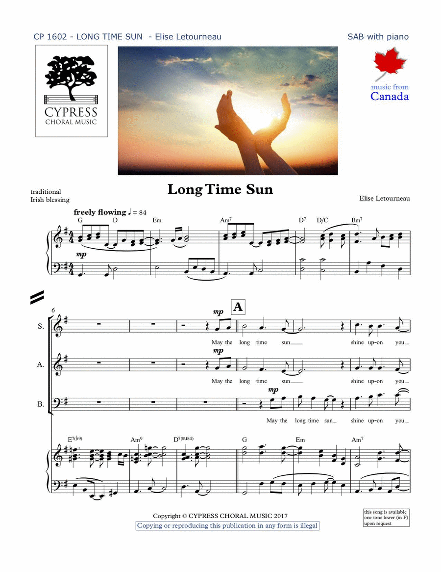 Long Time Sun Long Time Sun 3-Part scores gallery preview page 1