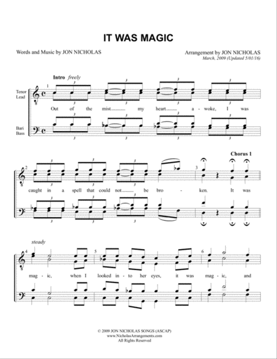 It Was Magic TTBB scores gallery preview page 1