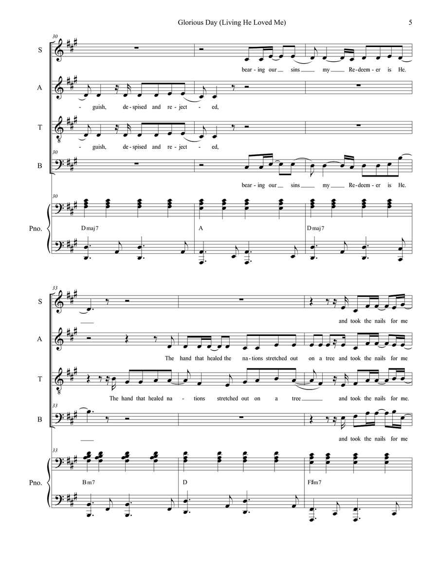Glorious Day (living He Loved Me) Piano, Vocal scores gallery preview page 5