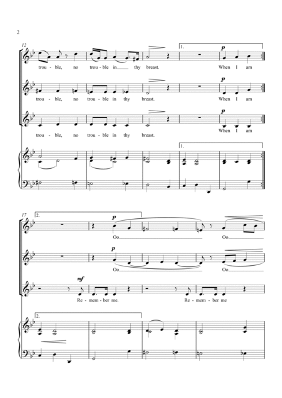 Dido's Lament (When I Am Laid in Earth) SSA scores gallery preview page 2