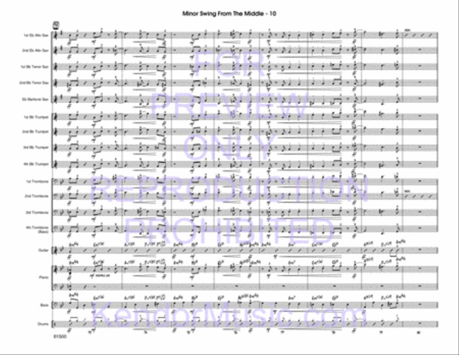 Minor Swing From The Middle (Full Score) Jazz Ensemble scores gallery preview page 11