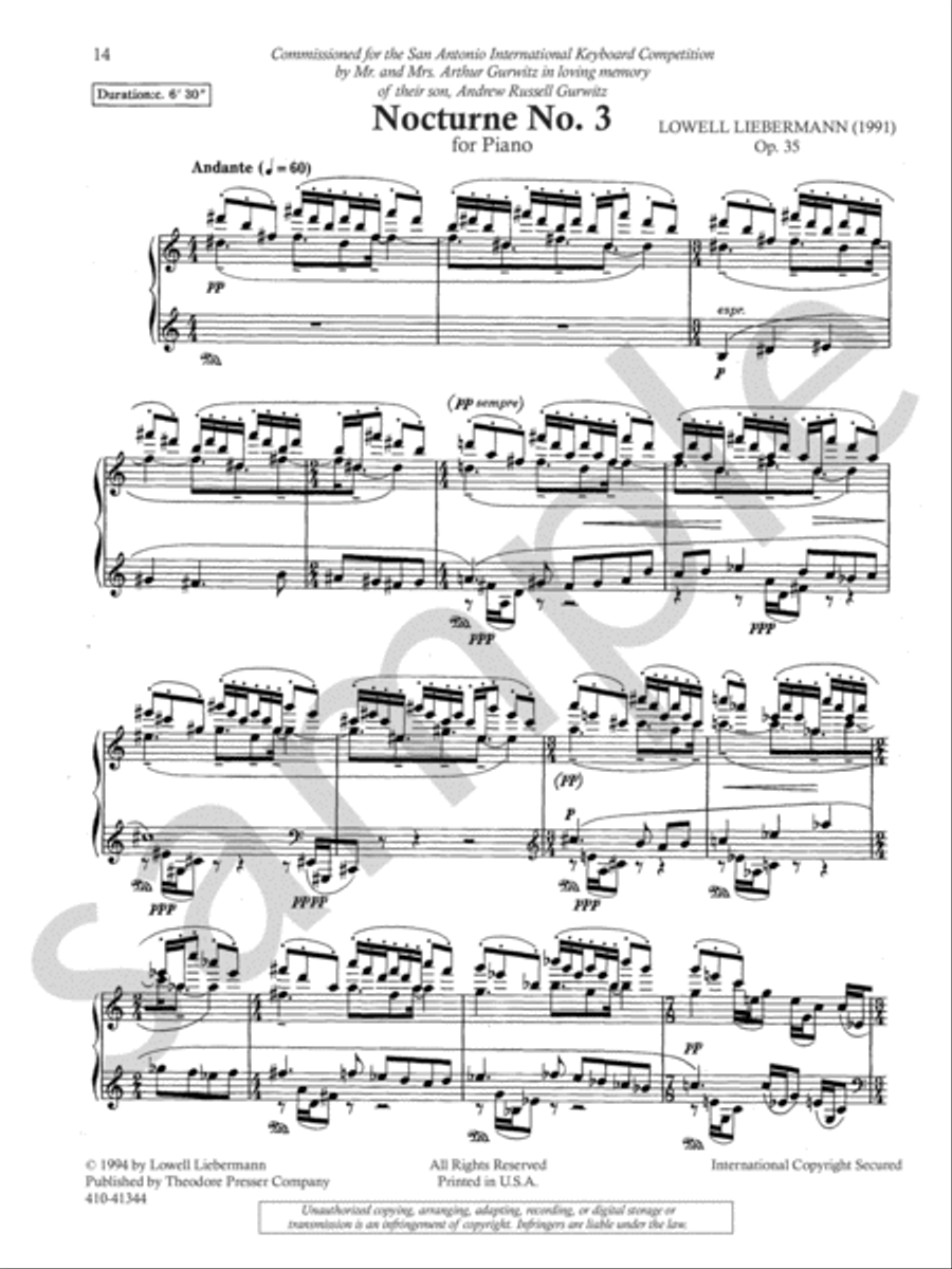 Complete Nocturnes Chamber Music scores gallery preview page 5