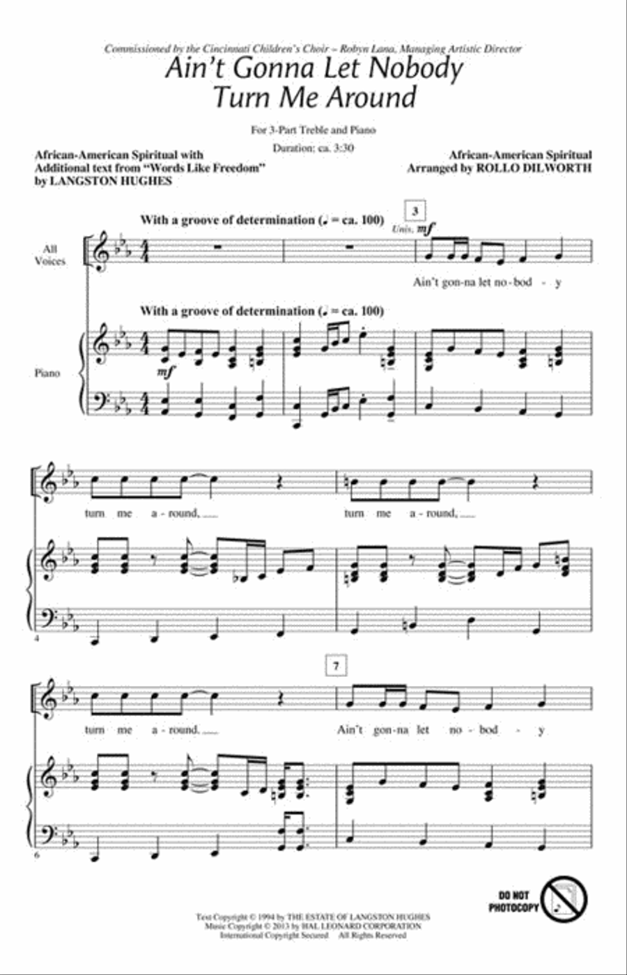 Ain't Gonna Let Nobody Turn Me Around Choir scores gallery preview page 2