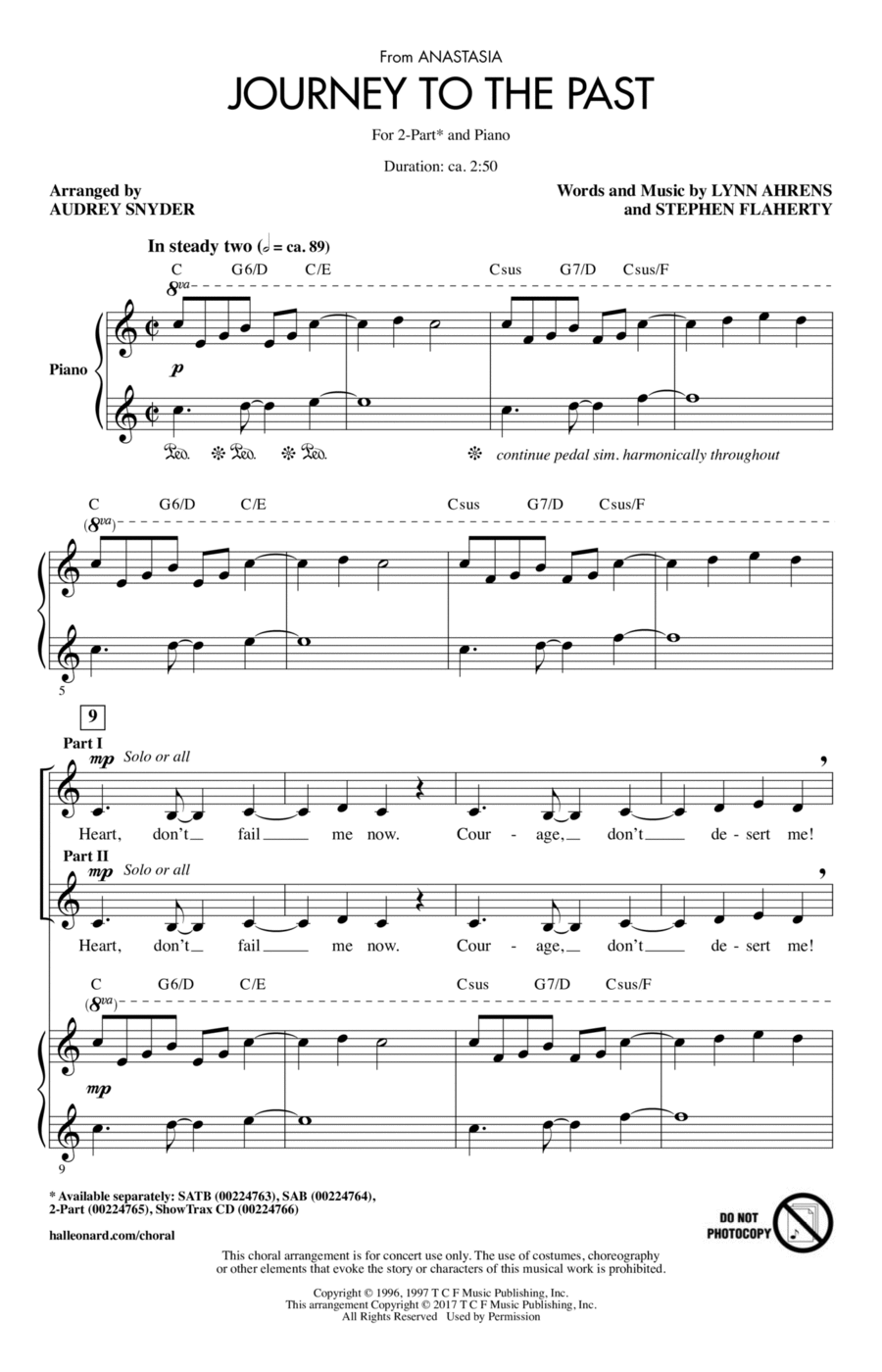 Journey To The Past 2-Part scores gallery preview page 1