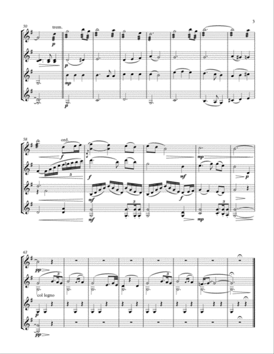 Amazing Grace for 4 violins Small Ensemble scores gallery preview page 3