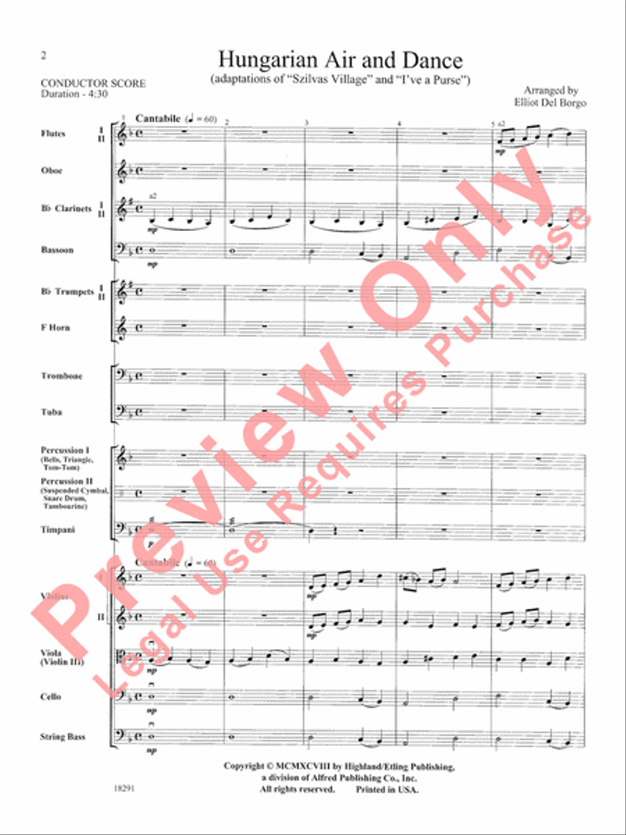 Hungarian Air and Dance Full Orchestra scores gallery preview page 3