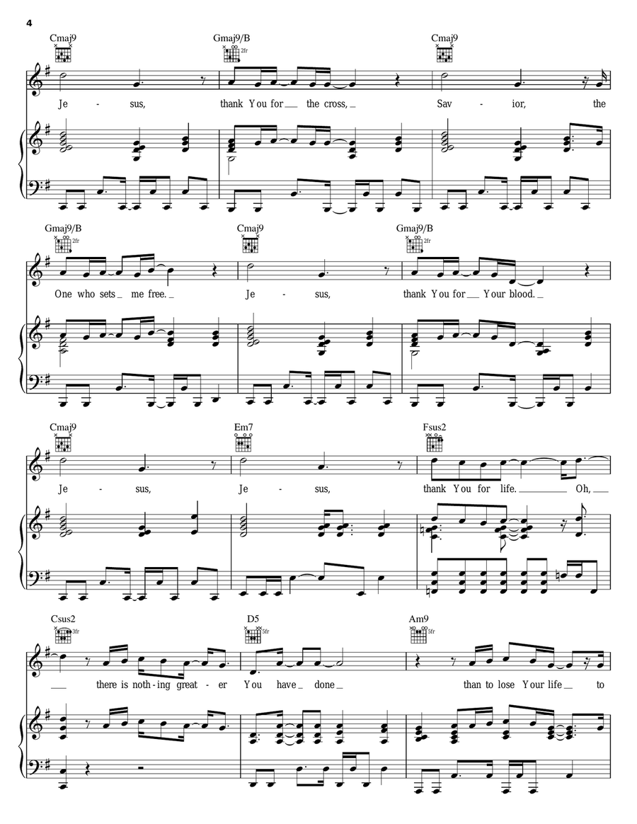 Thank You For Life Thank You For Life Piano, Vocal, Guitar scores gallery preview page 4
