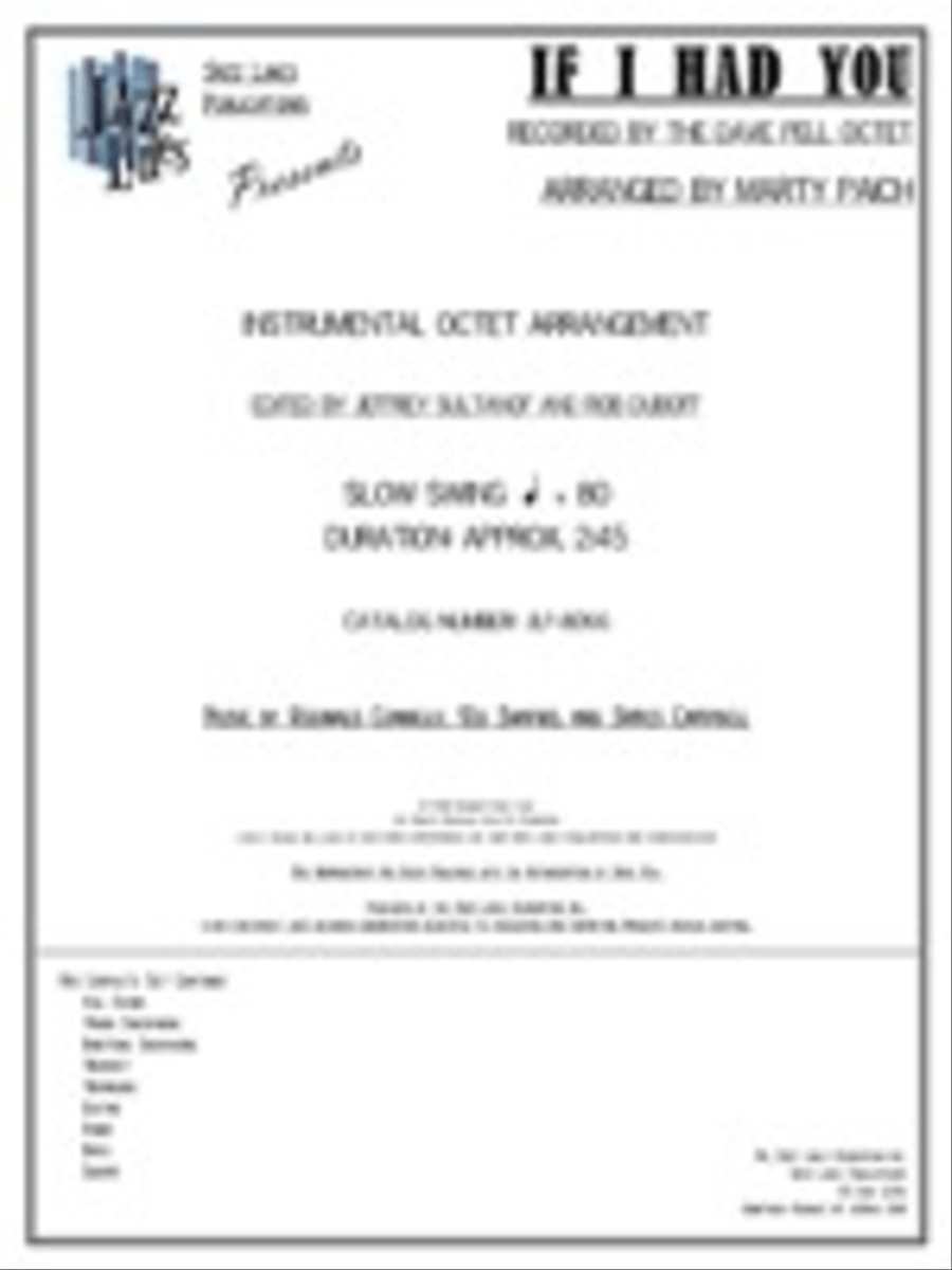 If I Had You If I Had You Jazz Ensemble scores gallery preview page 1