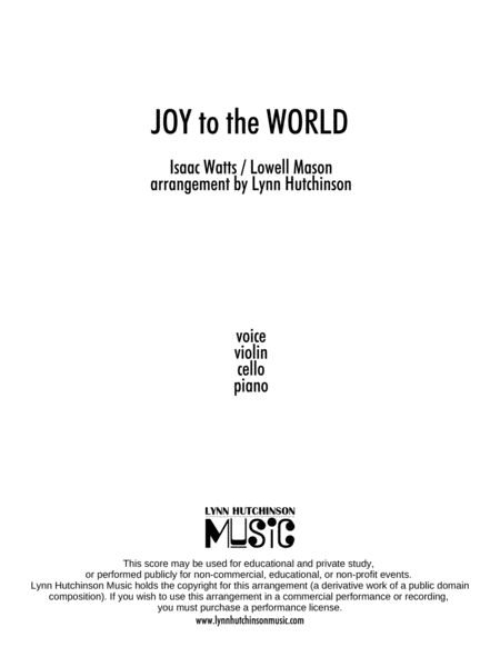 Joy to the World (Voice / Piano Trio) image number null