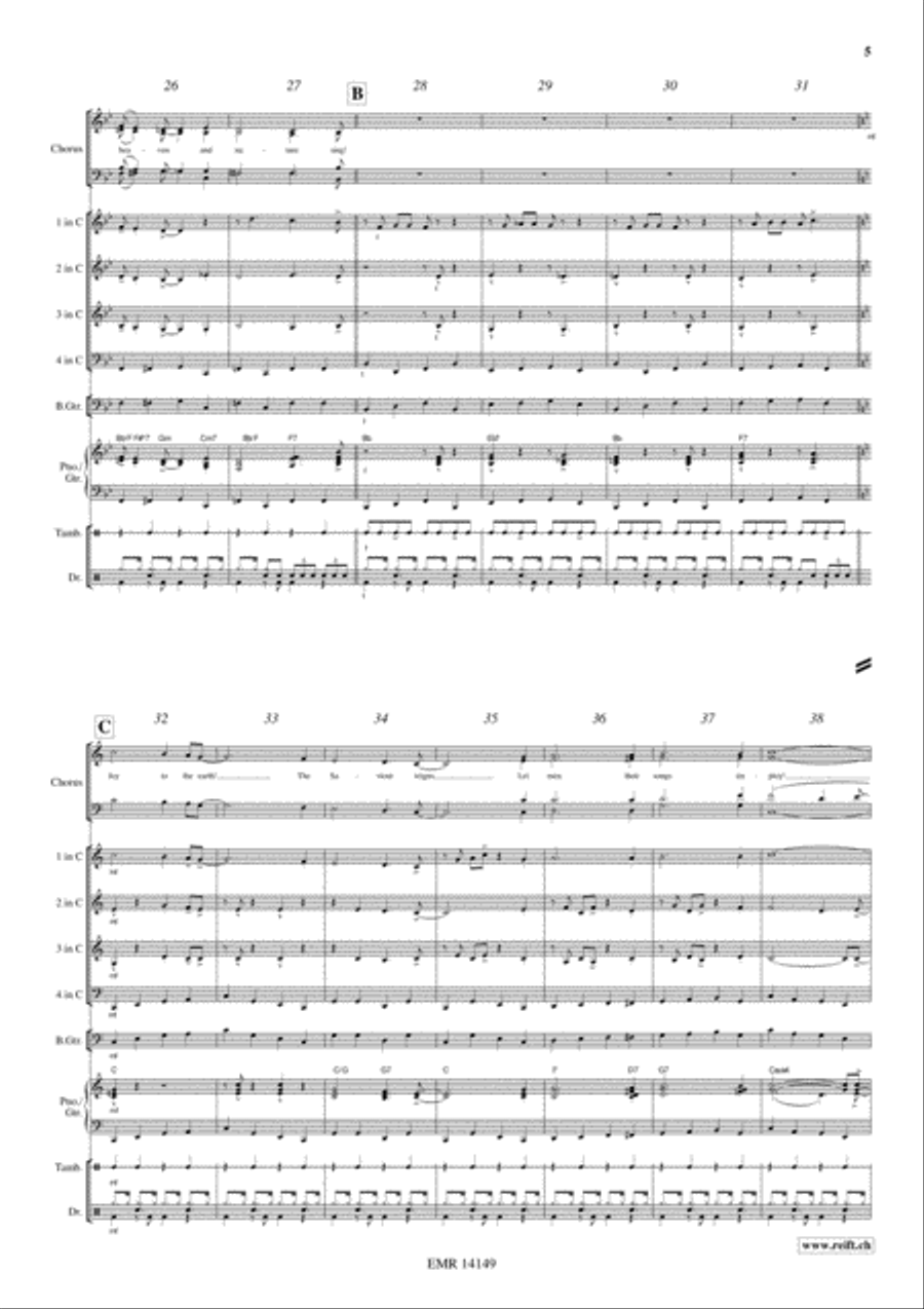 Joyful Christmas Woodwind Quartet scores gallery preview page 6