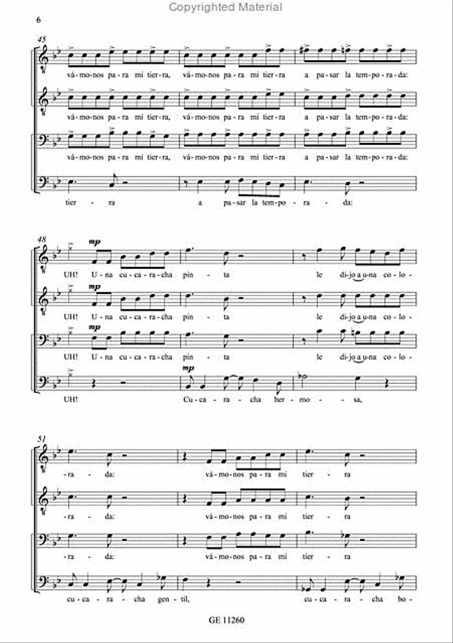 La cucaracha La cucaracha TTBB scores gallery preview page 4