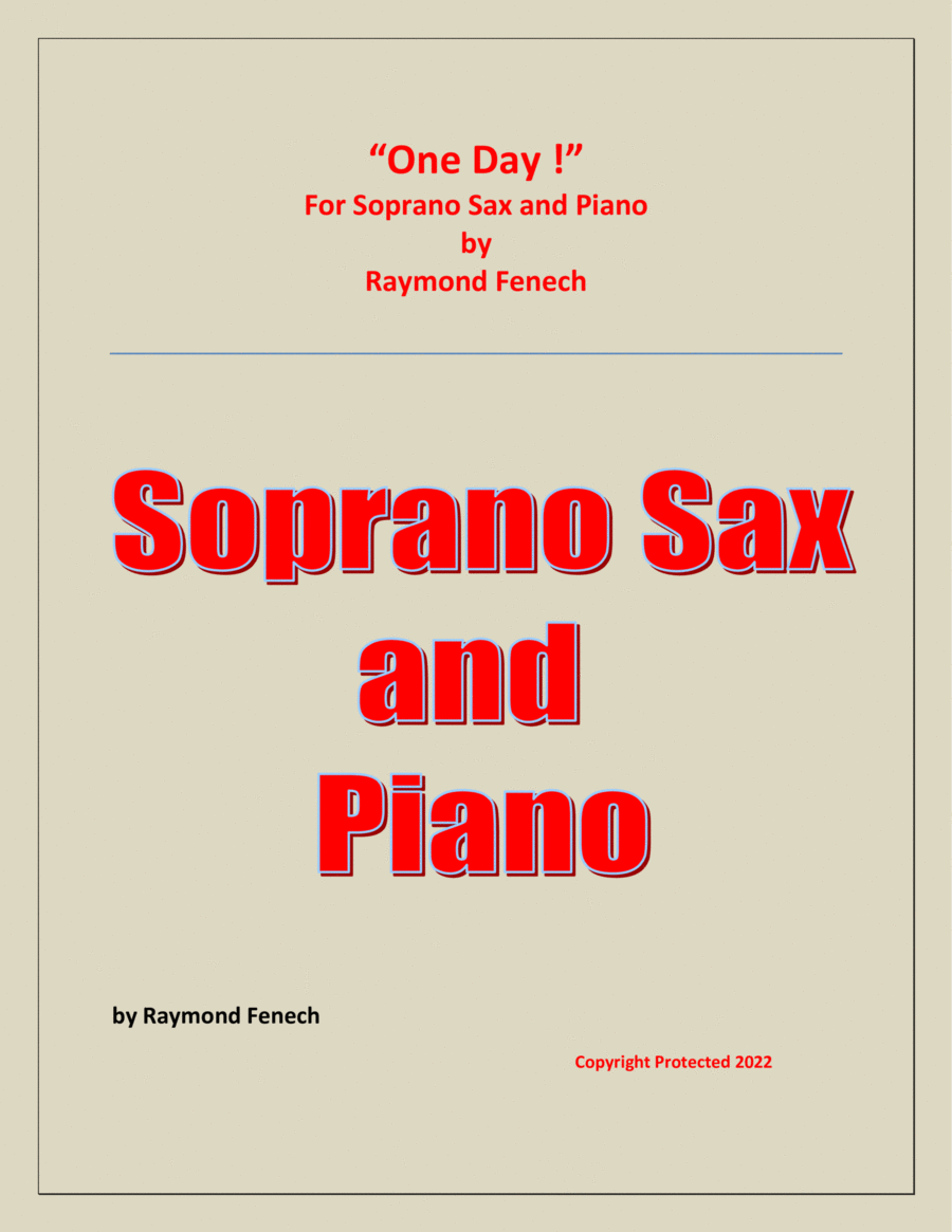 One Day ! for Soprano Sax and Piano - Intermediate level image number null