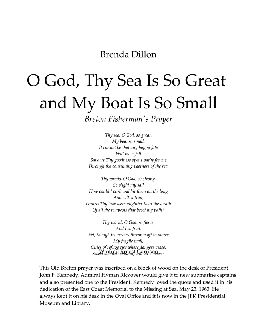 O God, Thy Sea Is So Great and My Boat Is So Small 4-Part scores gallery preview page 1