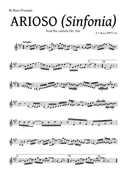 ARIOSO, by J. S. Bach (sinfonia) - for B♭ Bass Trumpet and accompaniment image number null