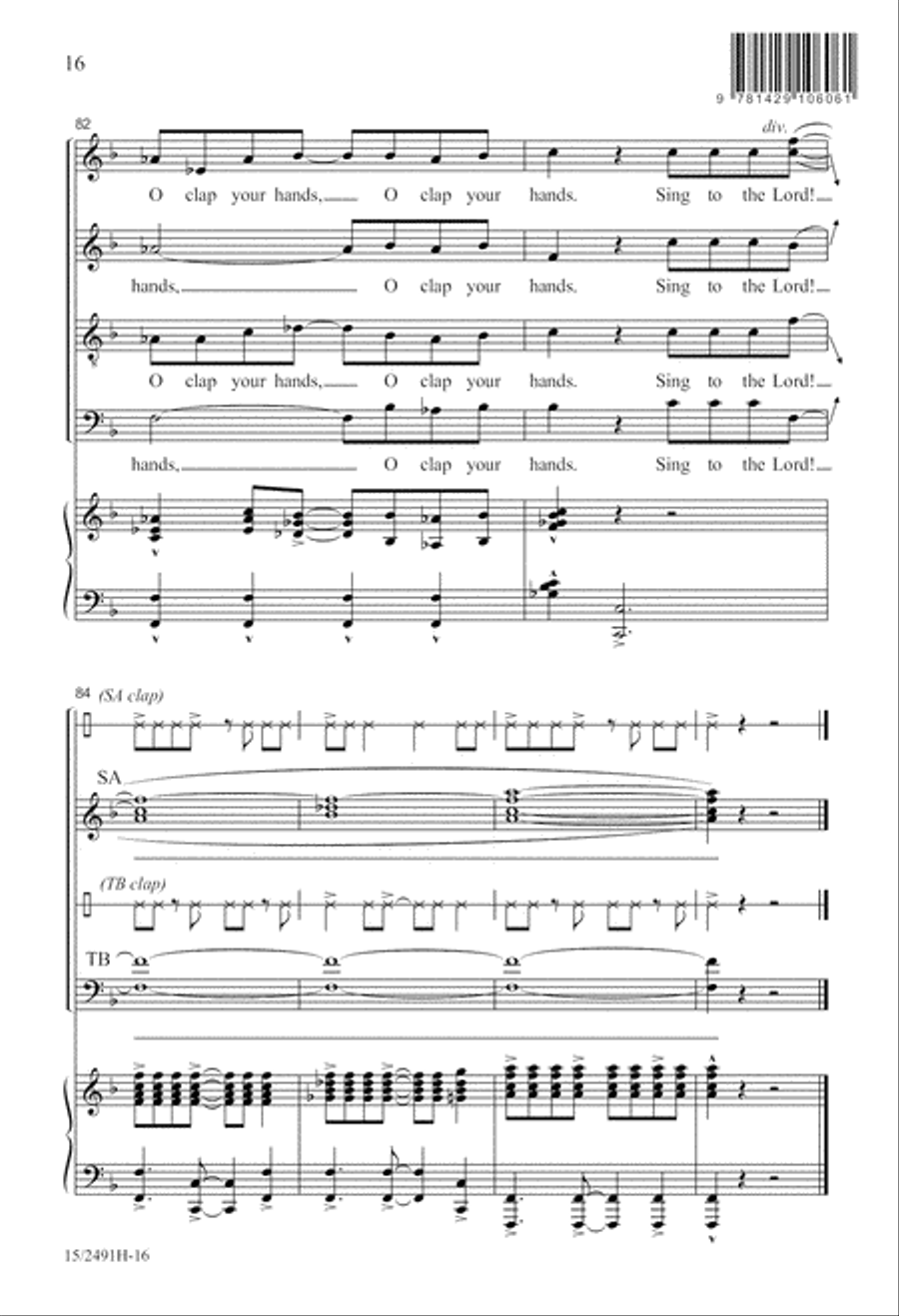 O Clap Your Hands O Clap Your Hands 4-Part scores gallery preview page 17
