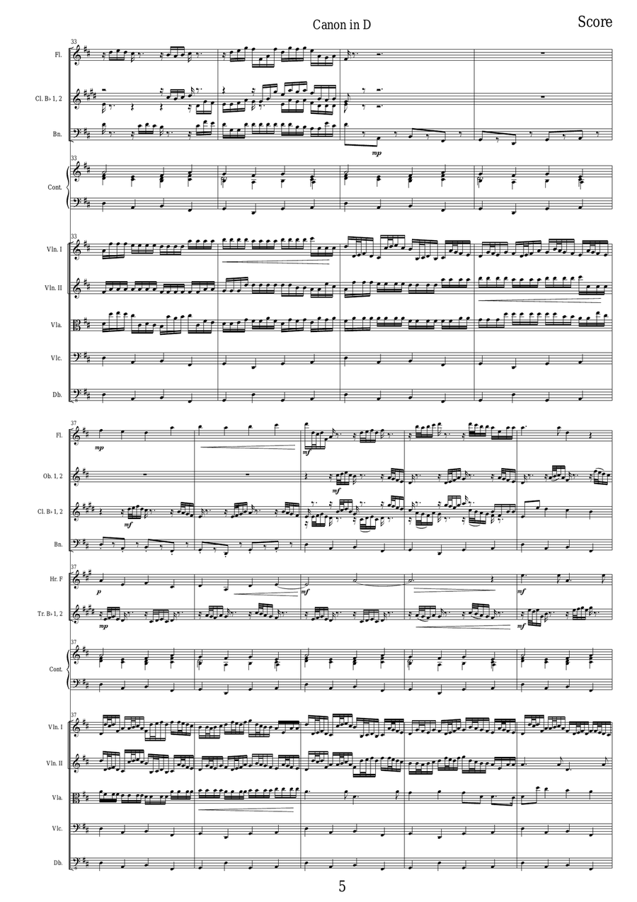 Canon in D - Full Orchestra version Chamber Orchestra scores gallery preview page 6