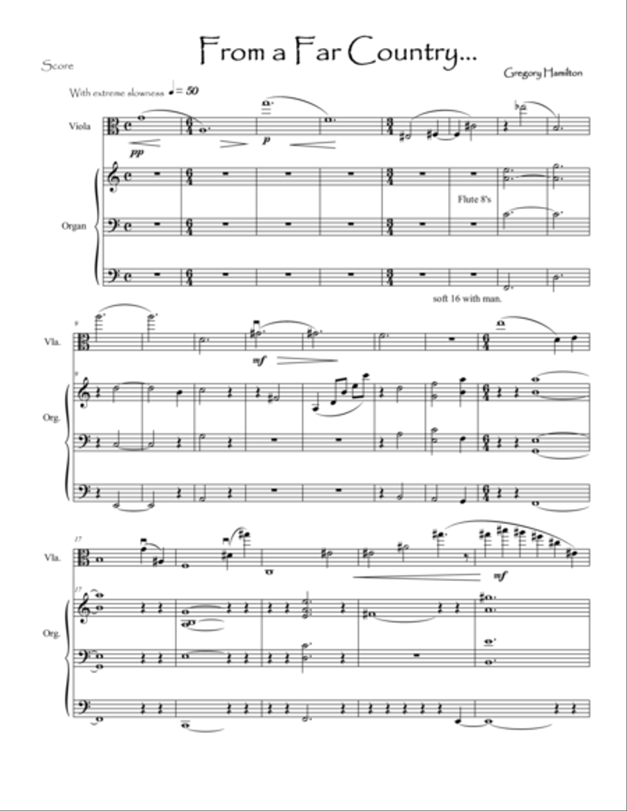 From a Far Country for Viola and Organ String Duet scores gallery preview page 1