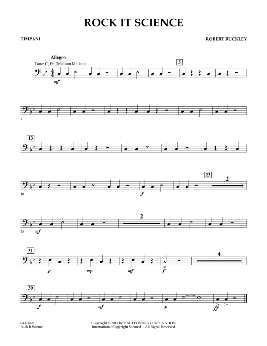 Rock It Science - Timpani Concert Band scores gallery preview page 1