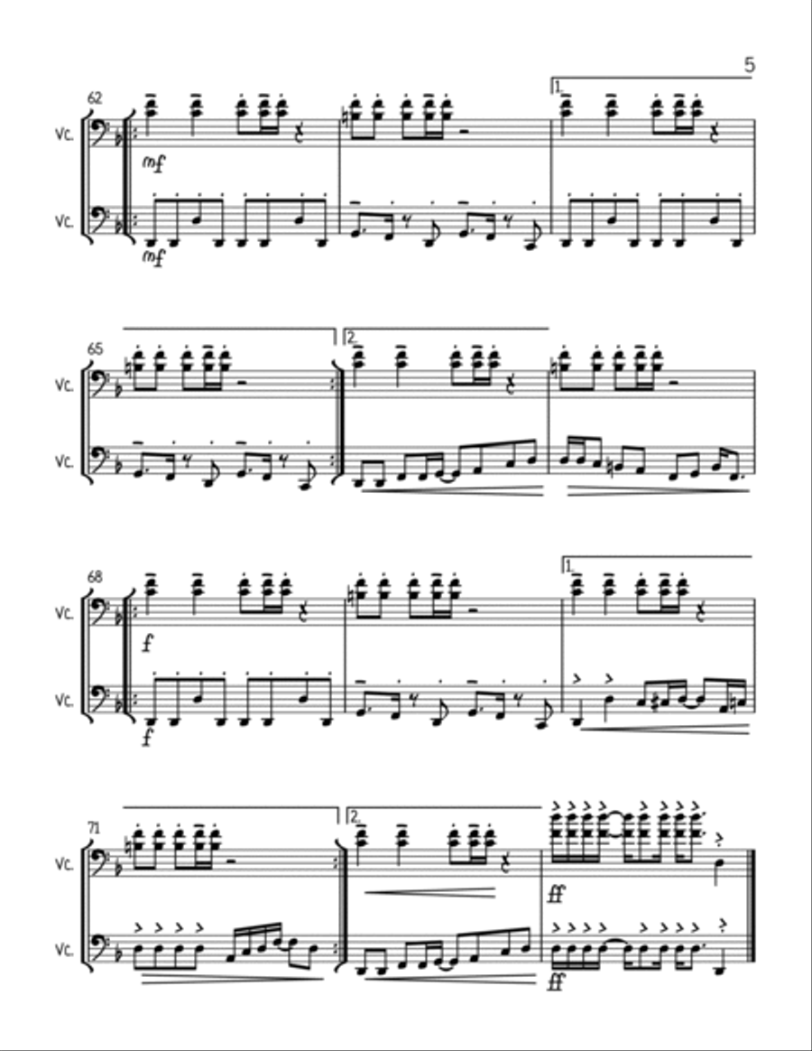Uptown Funk String Duet scores gallery preview page 5