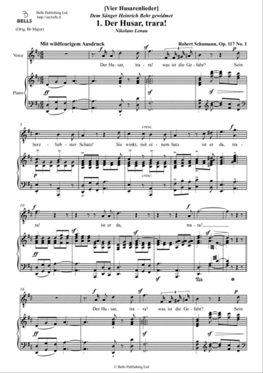 Vier Husarenlieder, Op. 117 Voice Solo scores gallery preview page 2
