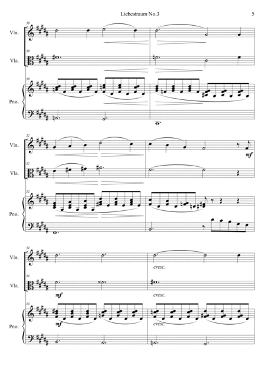 Liebestraum, S.541 No.3 Viola scores gallery preview page 5