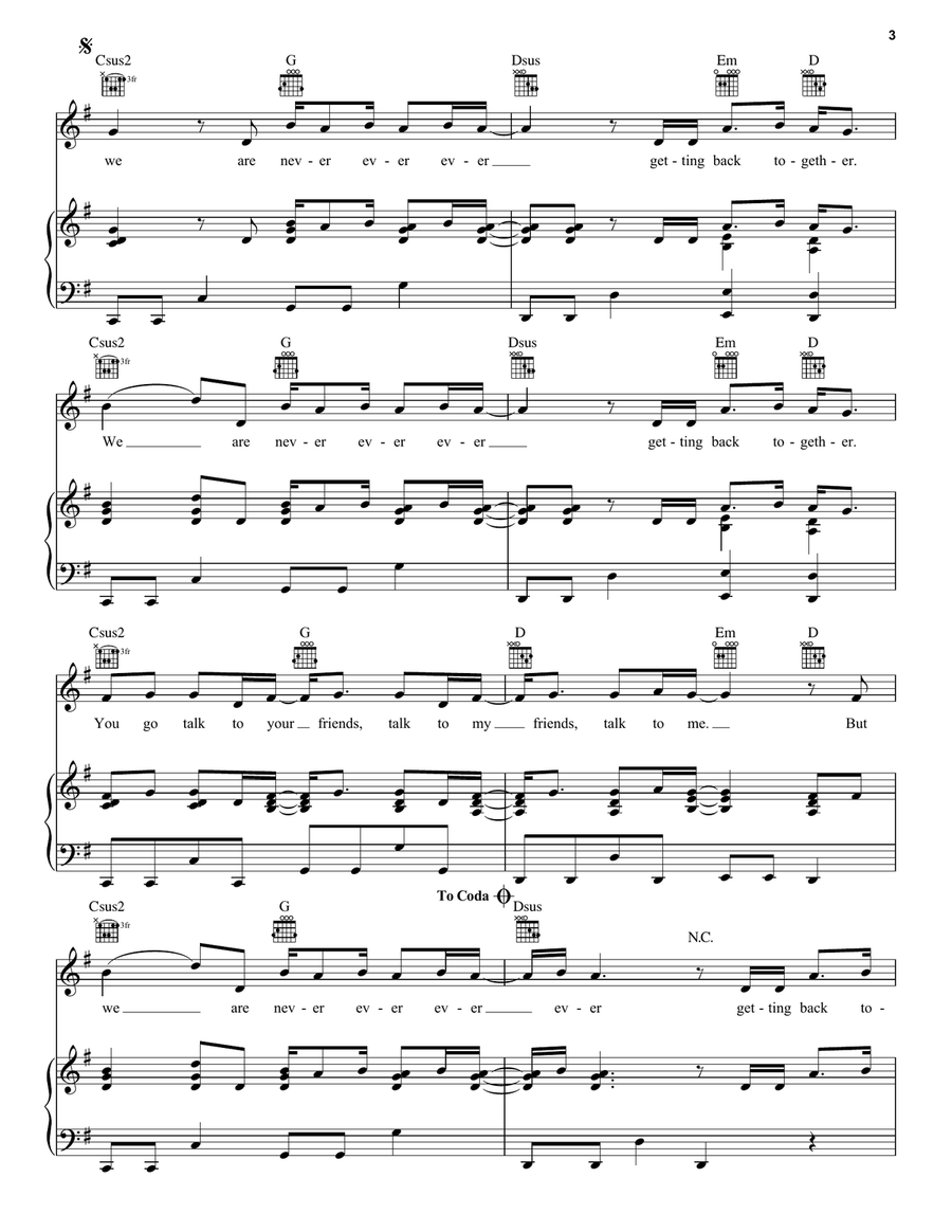 We Are Never Ever Getting Back Together Acoustic Guitar scores gallery preview page 3