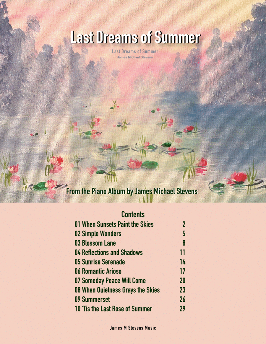 Last Dreams of Summer Piano Book Piano Solo scores gallery preview page 1