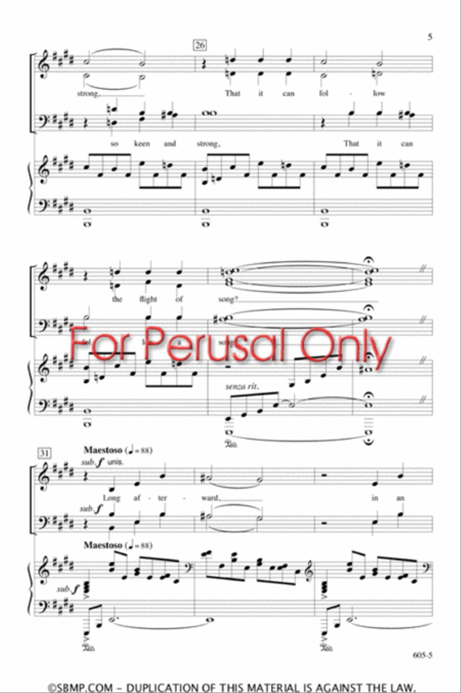 The Arrow and The Song - SATB Octavo 4-Part scores gallery preview page 4