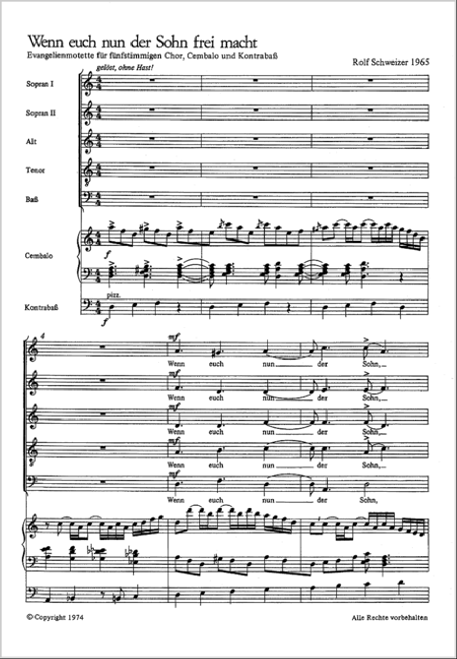 Wenn euch nun der Sohn frei macht SSATB scores gallery preview page 2