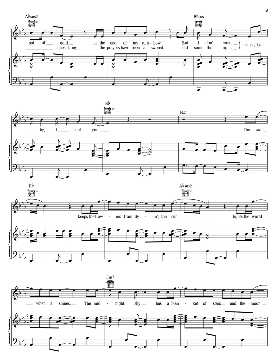 I Got You Piano, Vocal, Guitar scores gallery preview page 3