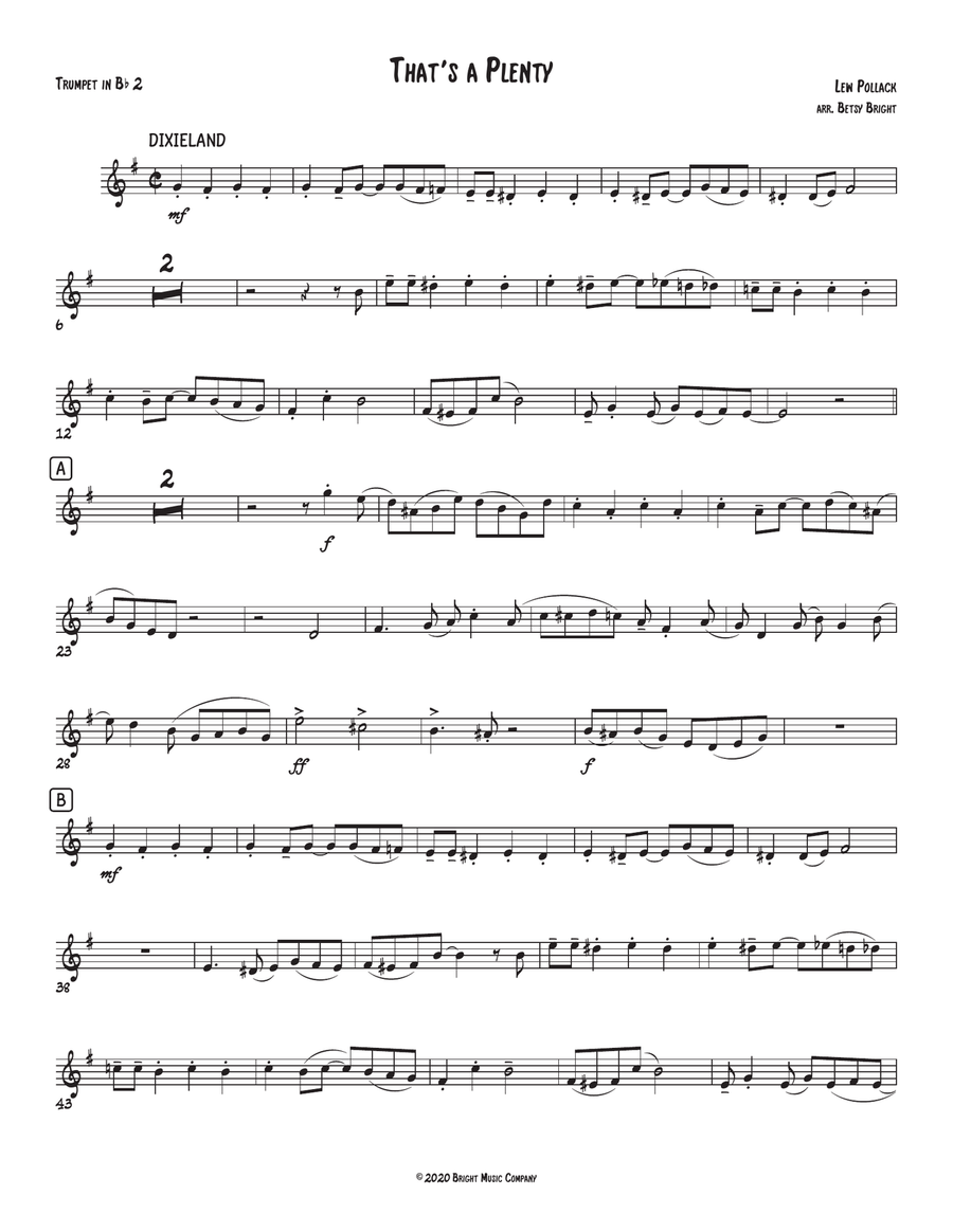 That's A Plenty (Trio: two Bb trumpets + tuba) Trumpet Duet scores gallery preview page 4